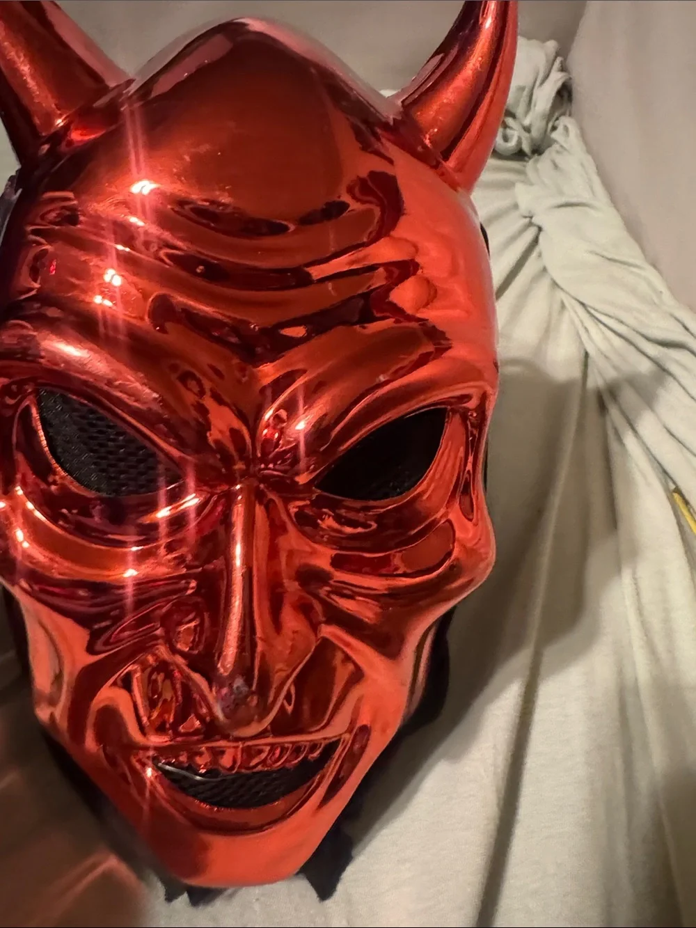 Shiny Red Devil Decorative Mask - Home Accents